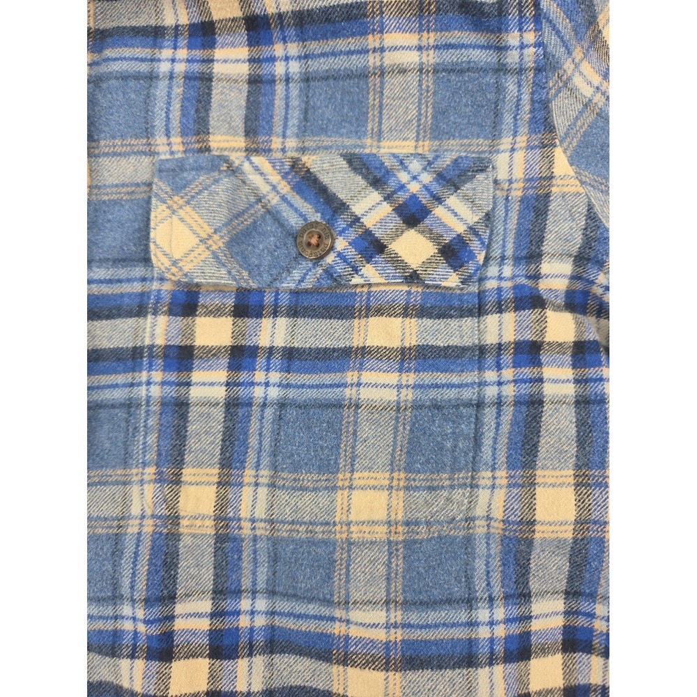 Long-Sleeved Organic Cotton Midweight Fjord Flannel Shirt Blue Women's Small - Picture 3 of 6